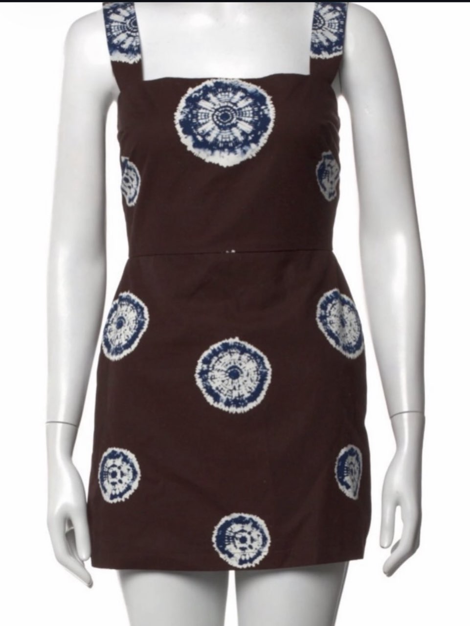 Brown Tie-Dye Print Mini Dress