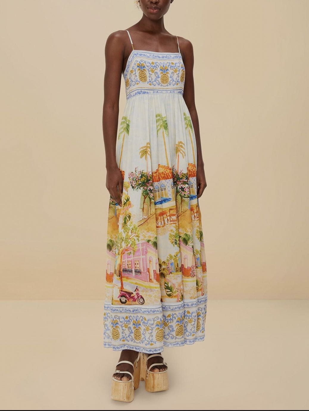 Scenic Print Maxi Dress