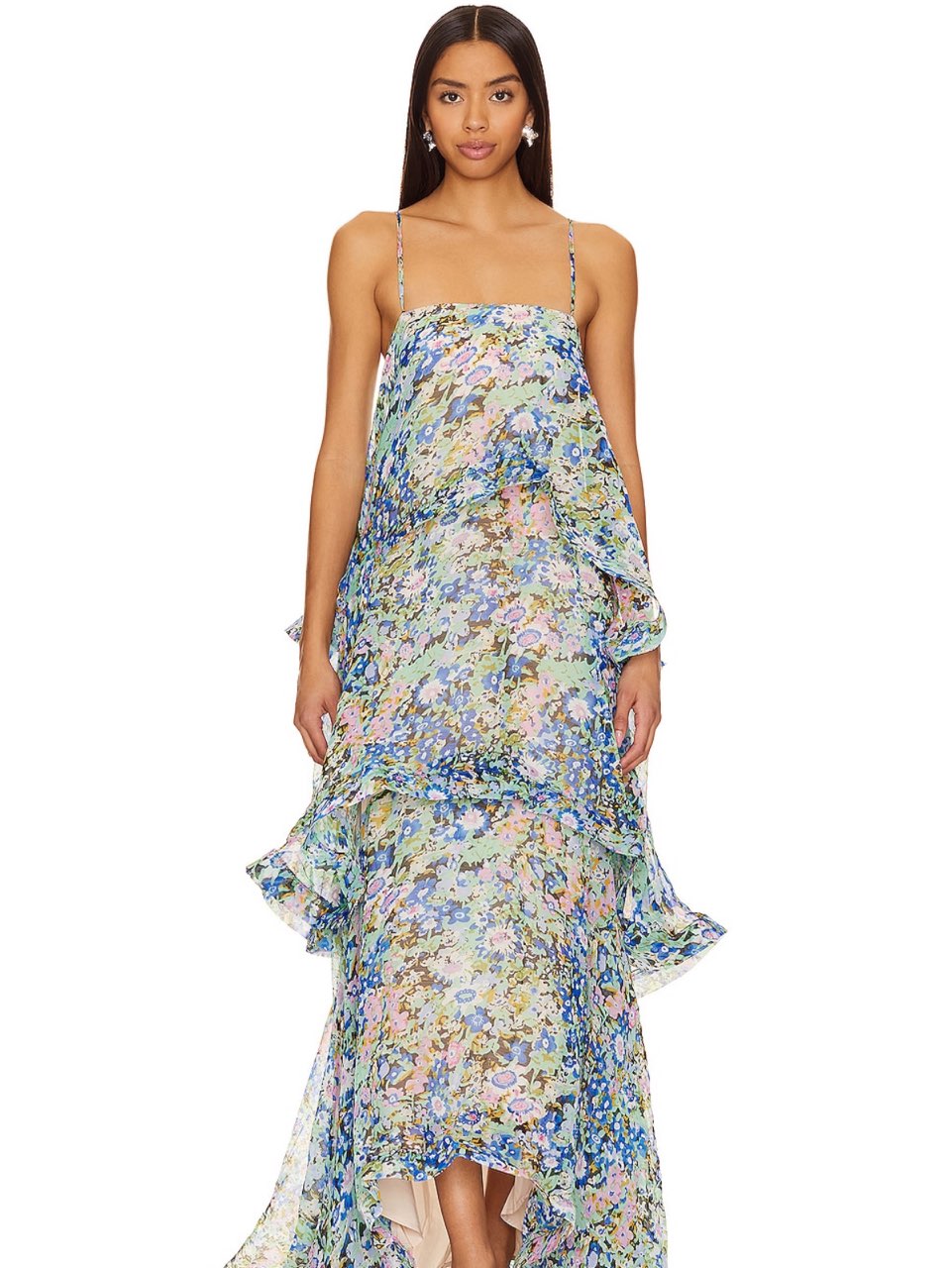 Elliatt Multi-color Floral Ruffled Maxi Dress