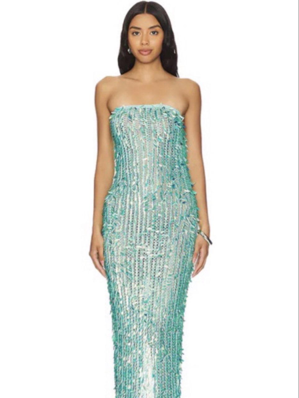 Strapless Sequin Evening Dress