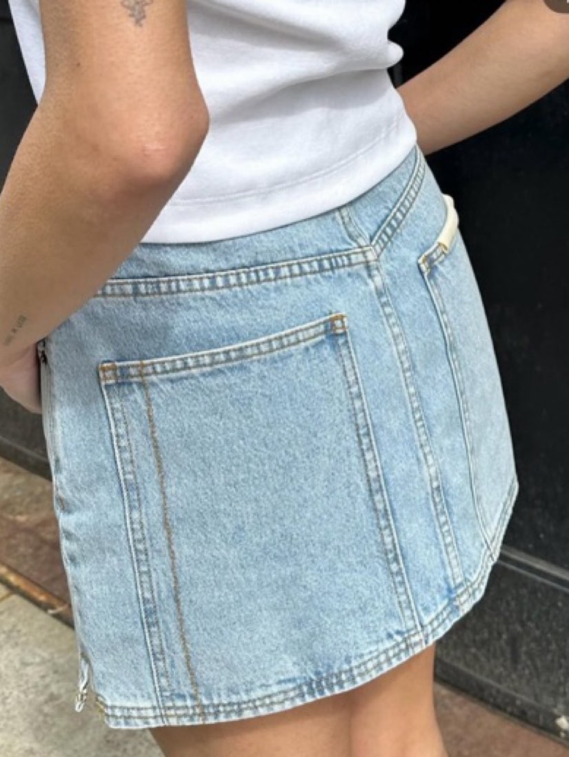 Light Wash Denim Mini Skirt