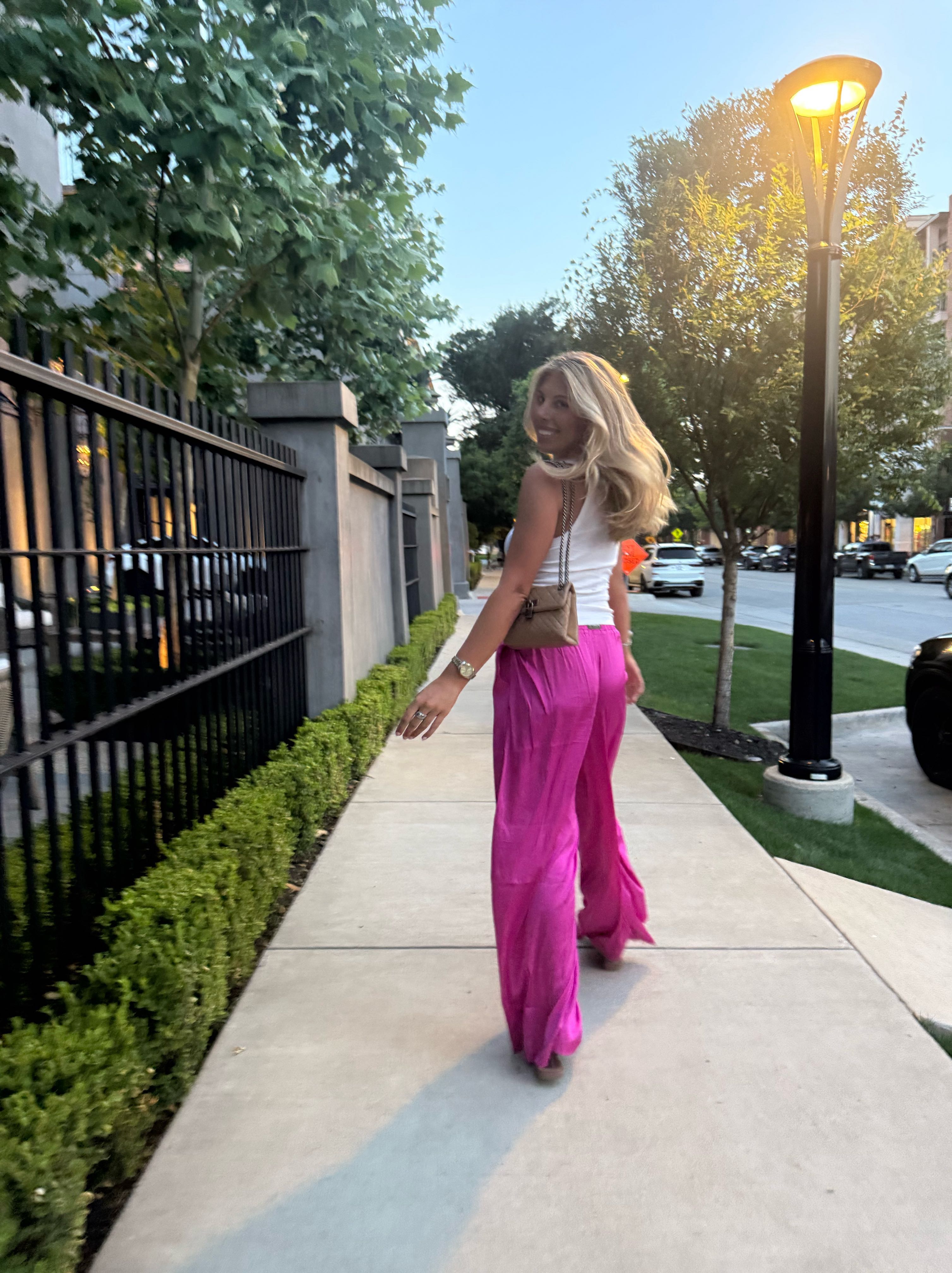 Pink Wide-Leg Pants