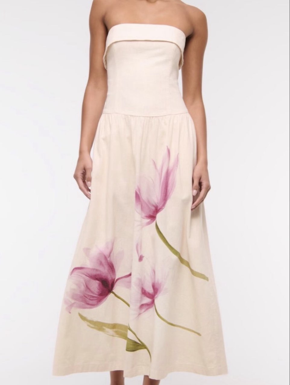 Linen floral dress