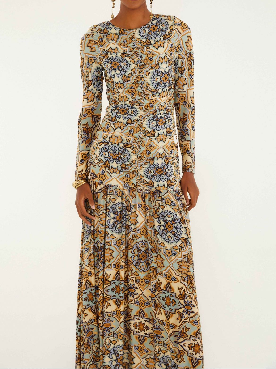 Multicolored Long-Sleeve Maxi