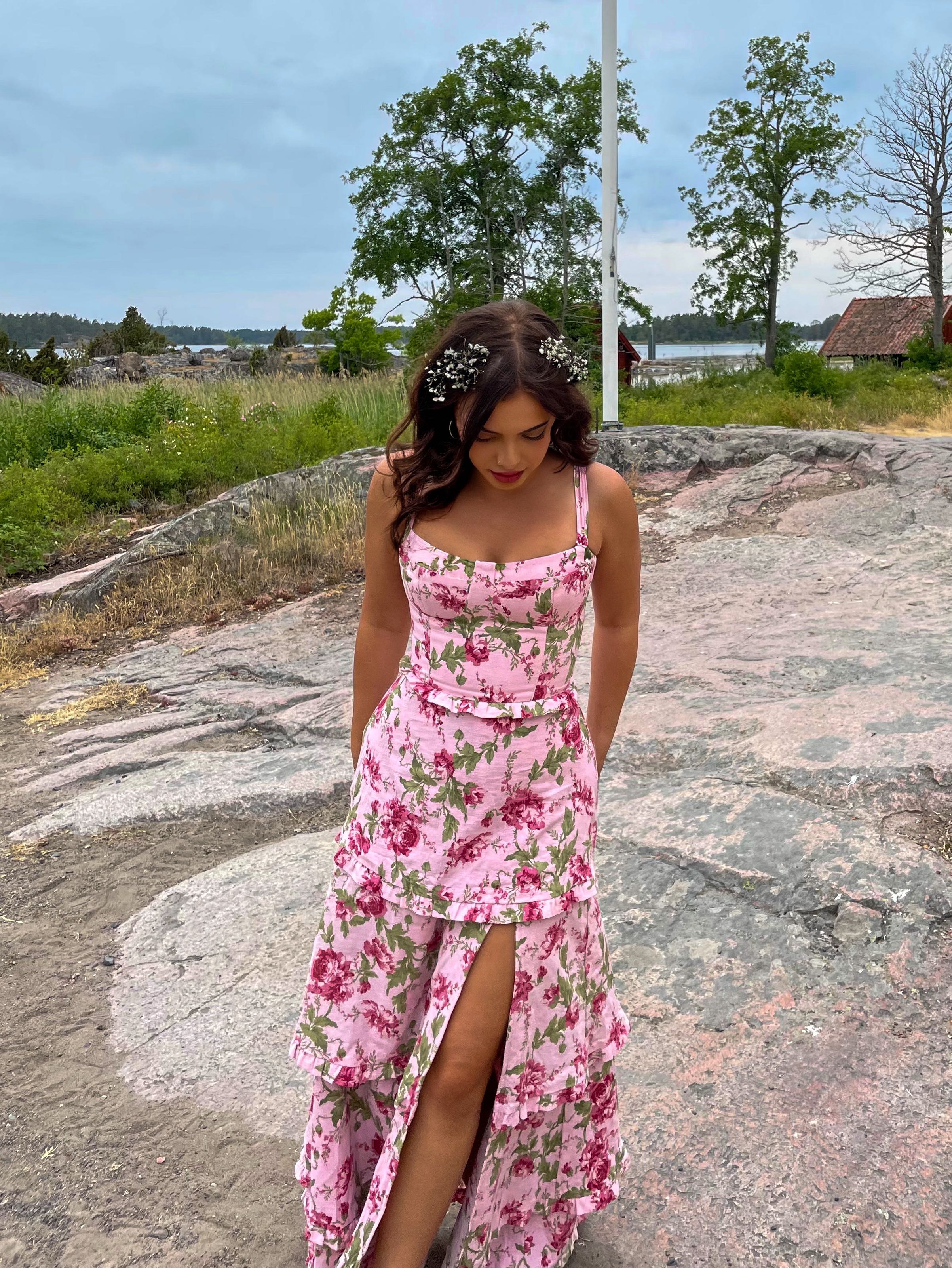 Show Me Your Mumu Pink Floral Corset Dress