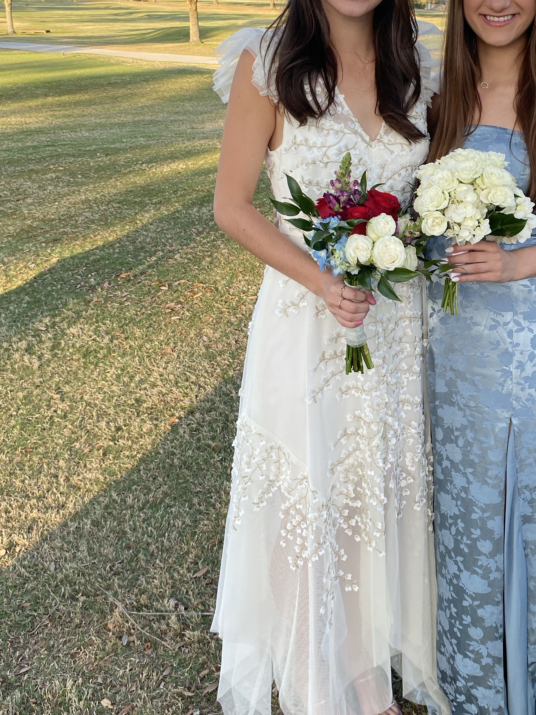 White floral maxi dress