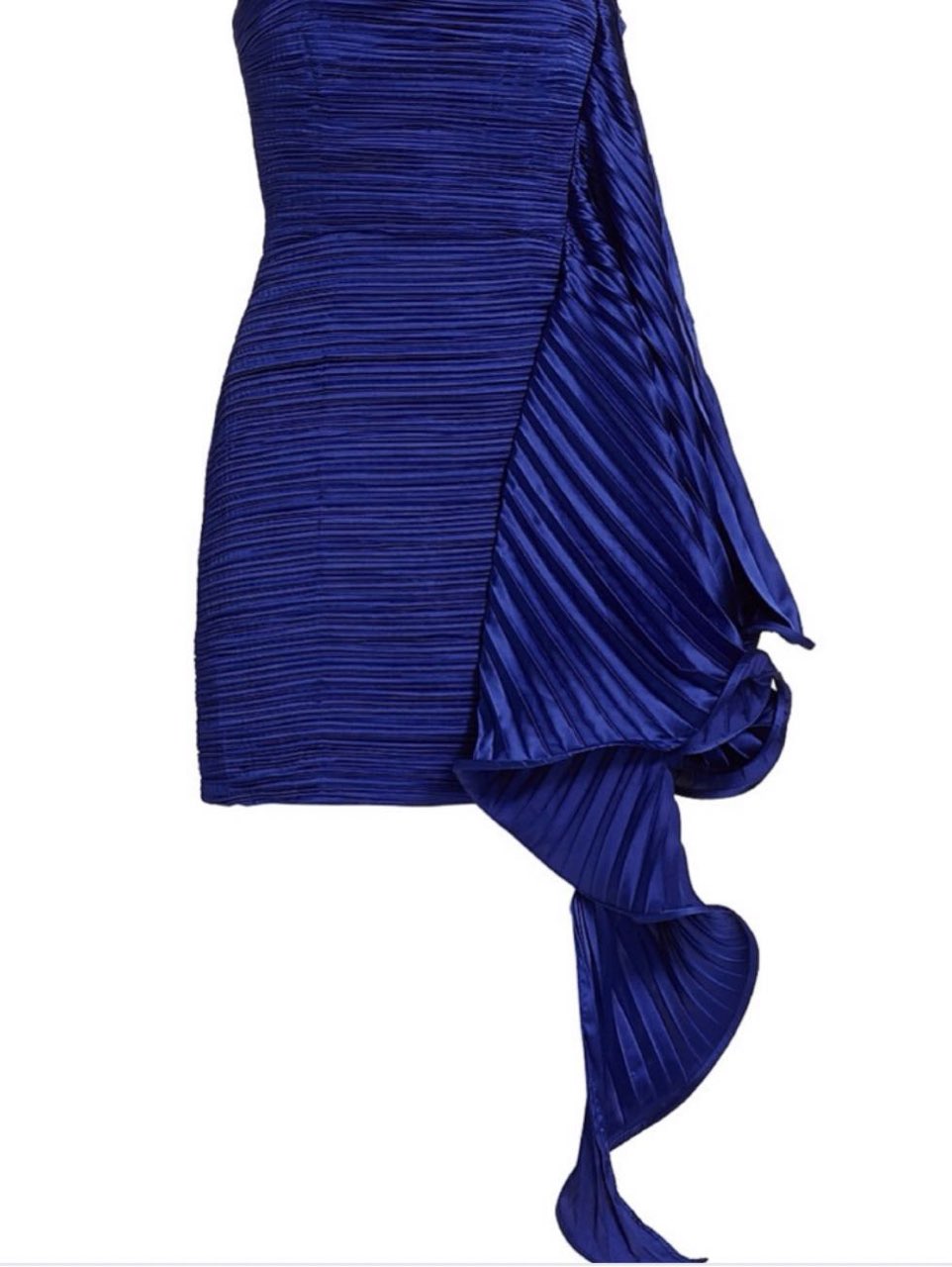 Blue Strapless Mini Dress with Ruffle Detail