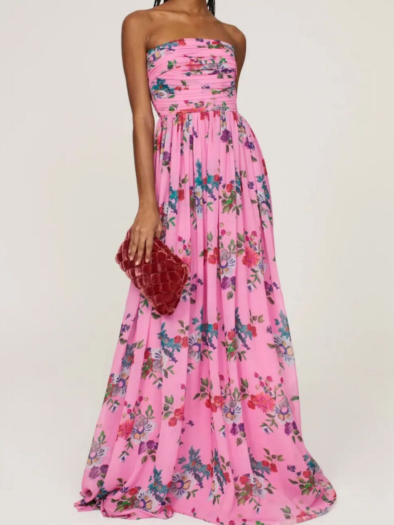 Pink Floral Gown by Sau Lee