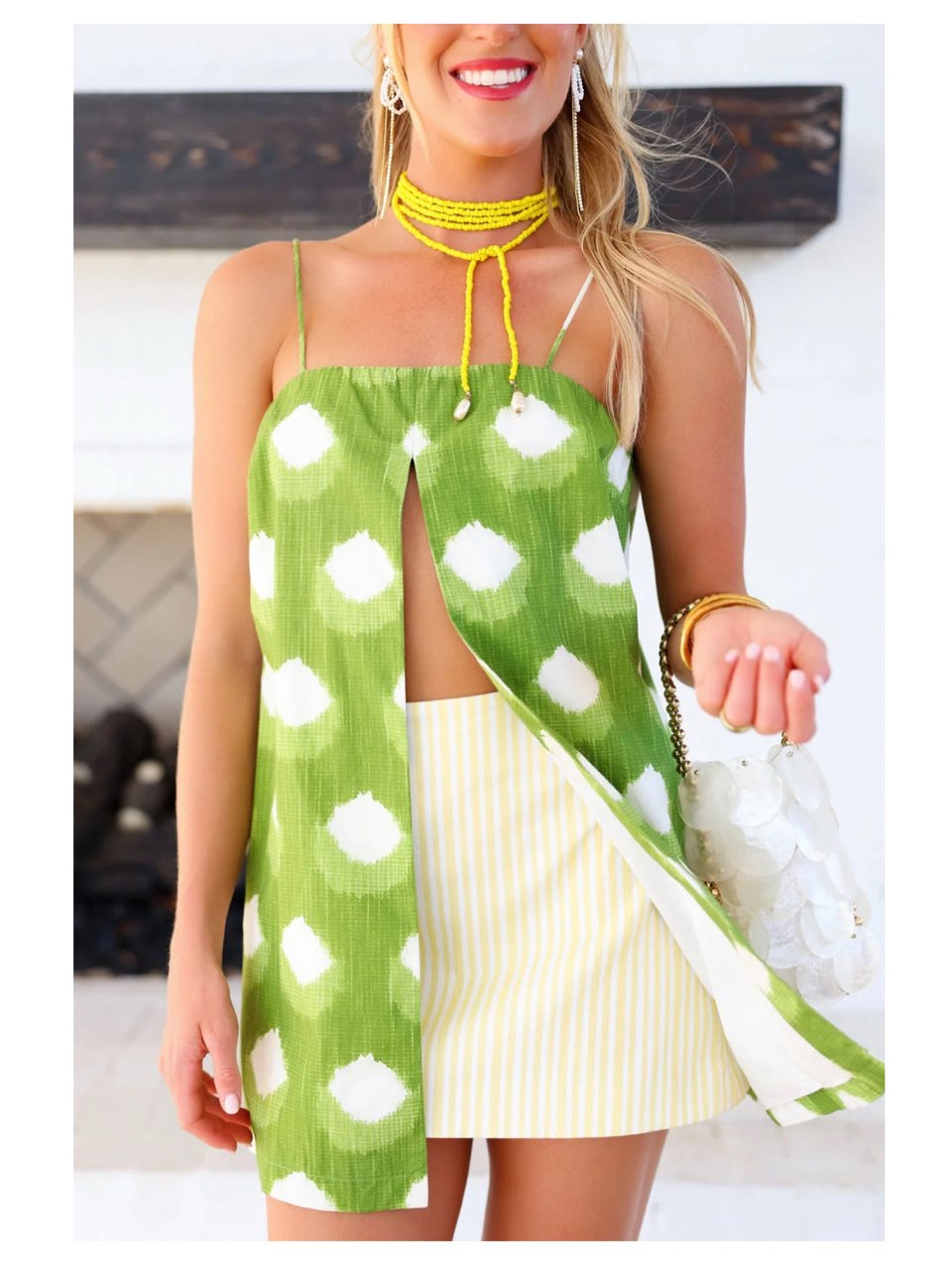 Green & Yellow Skirt Set