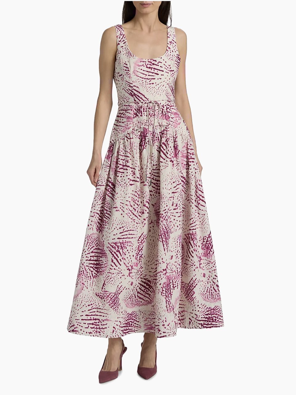 AMUR Salome Printed Drop-Waist Maxi Dress