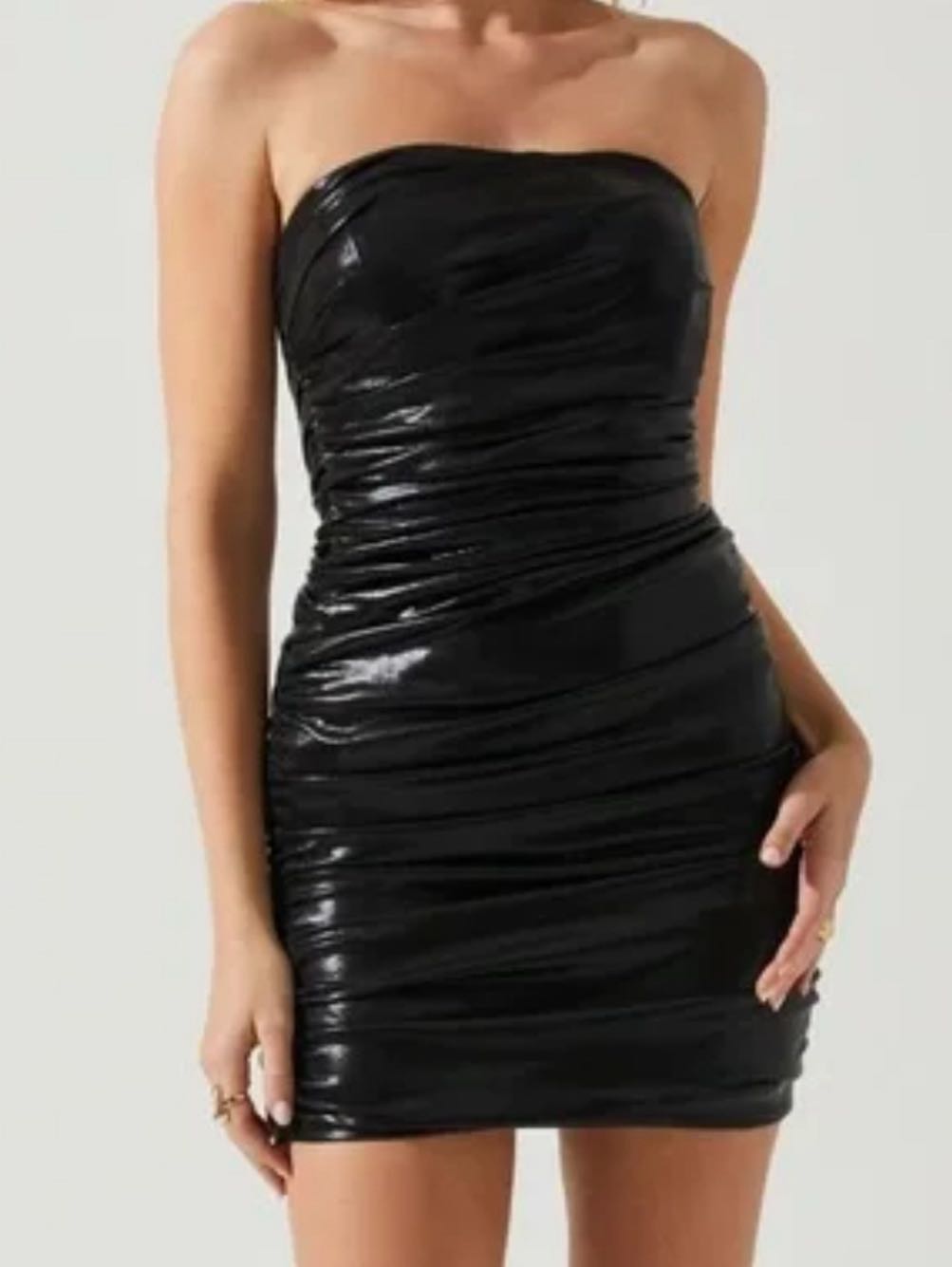 Black metallic mini dress