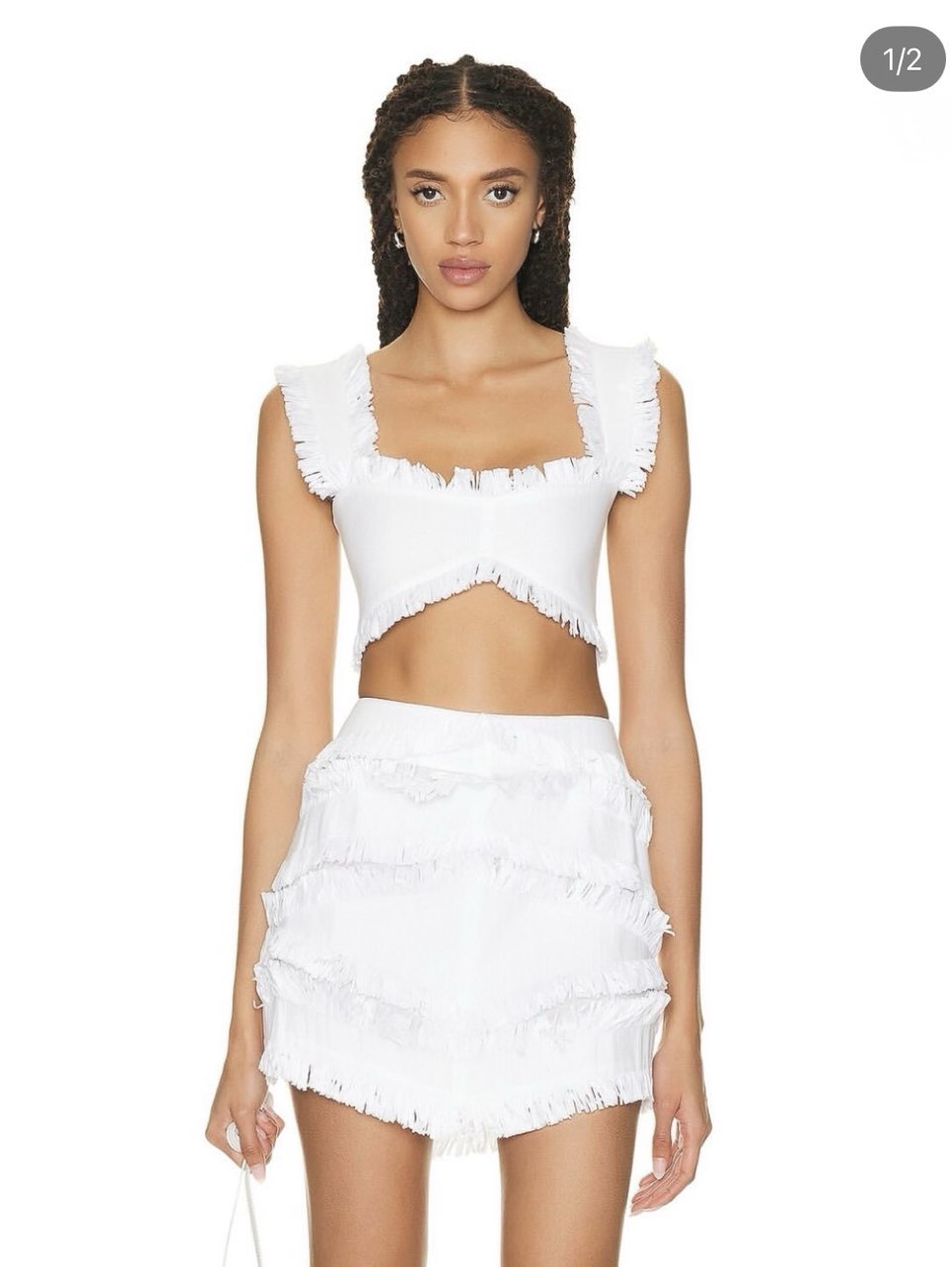 Alexis White Raffia Set