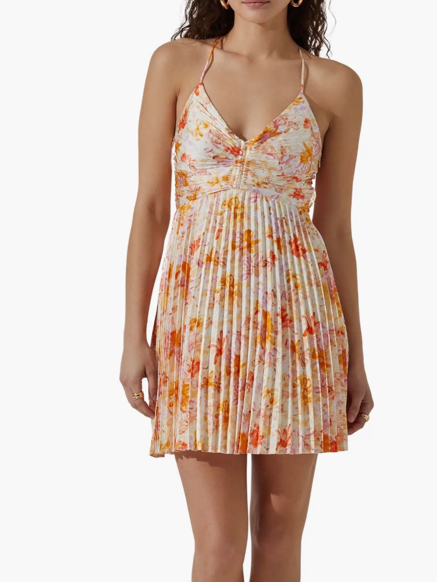 Floral orange and white dress