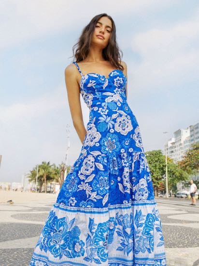Farm Rio Blue Midi Dress