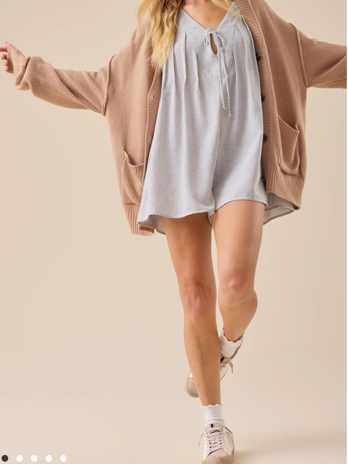 Altard State Evie Striped Denim Romper