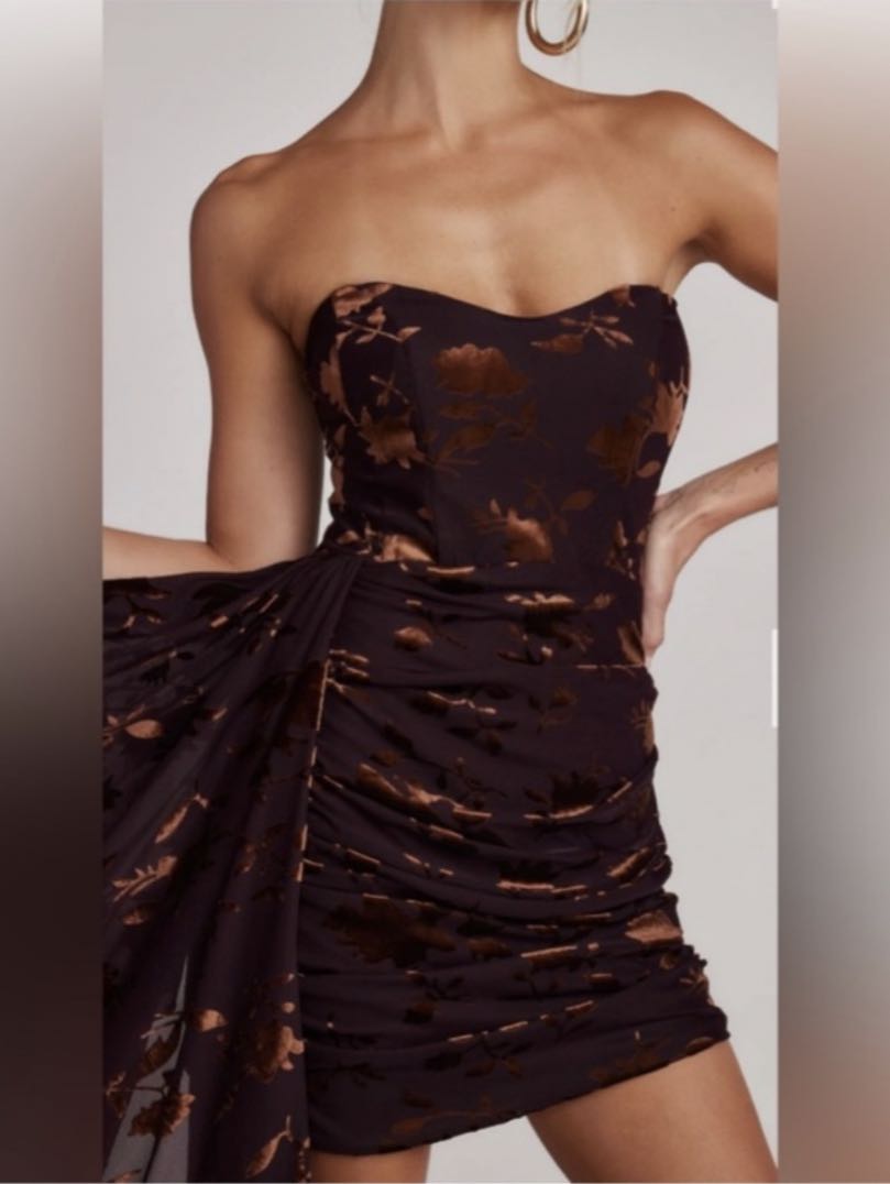 Strapless Floral Mini Dress