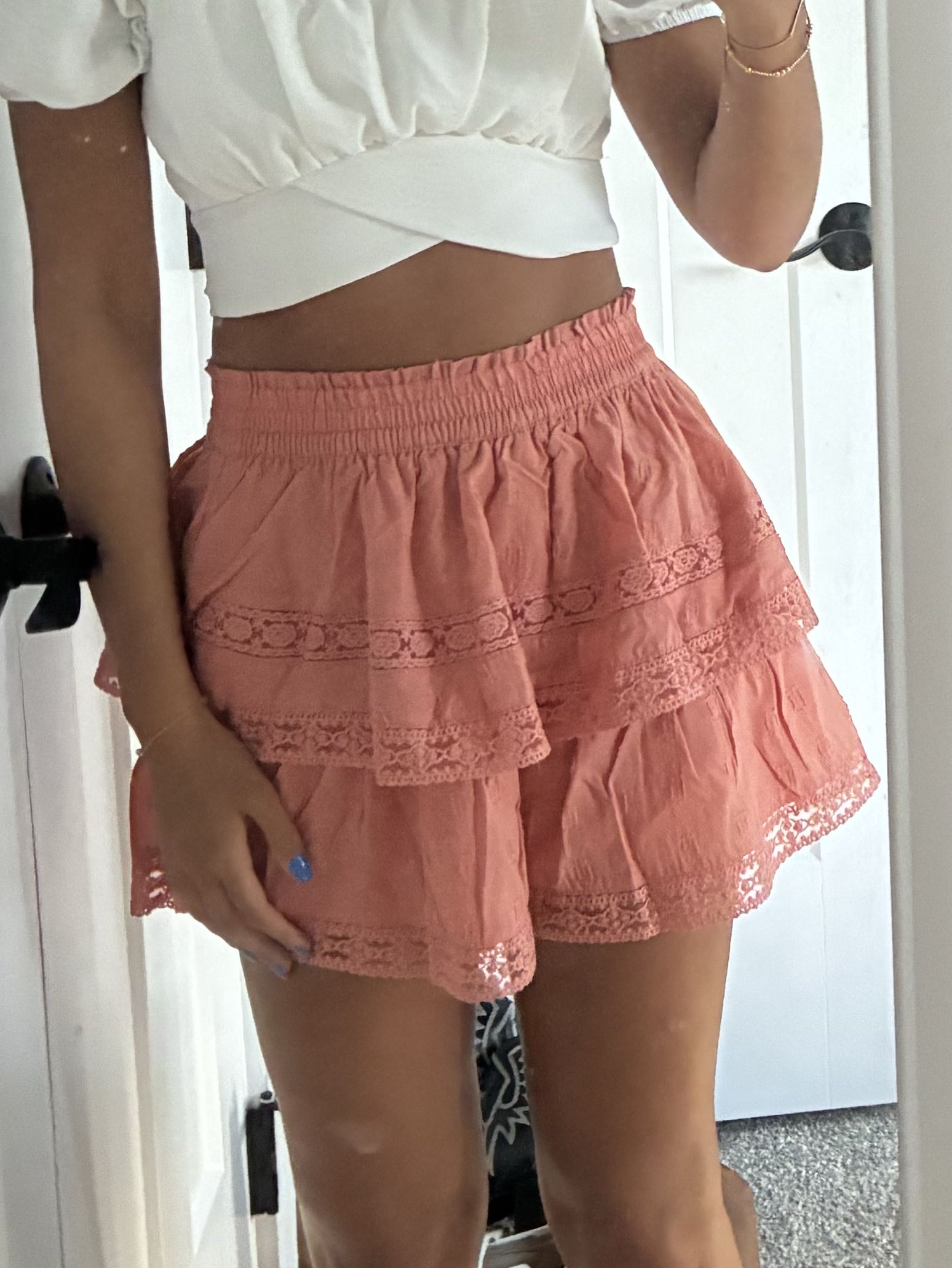 peach/orange skort