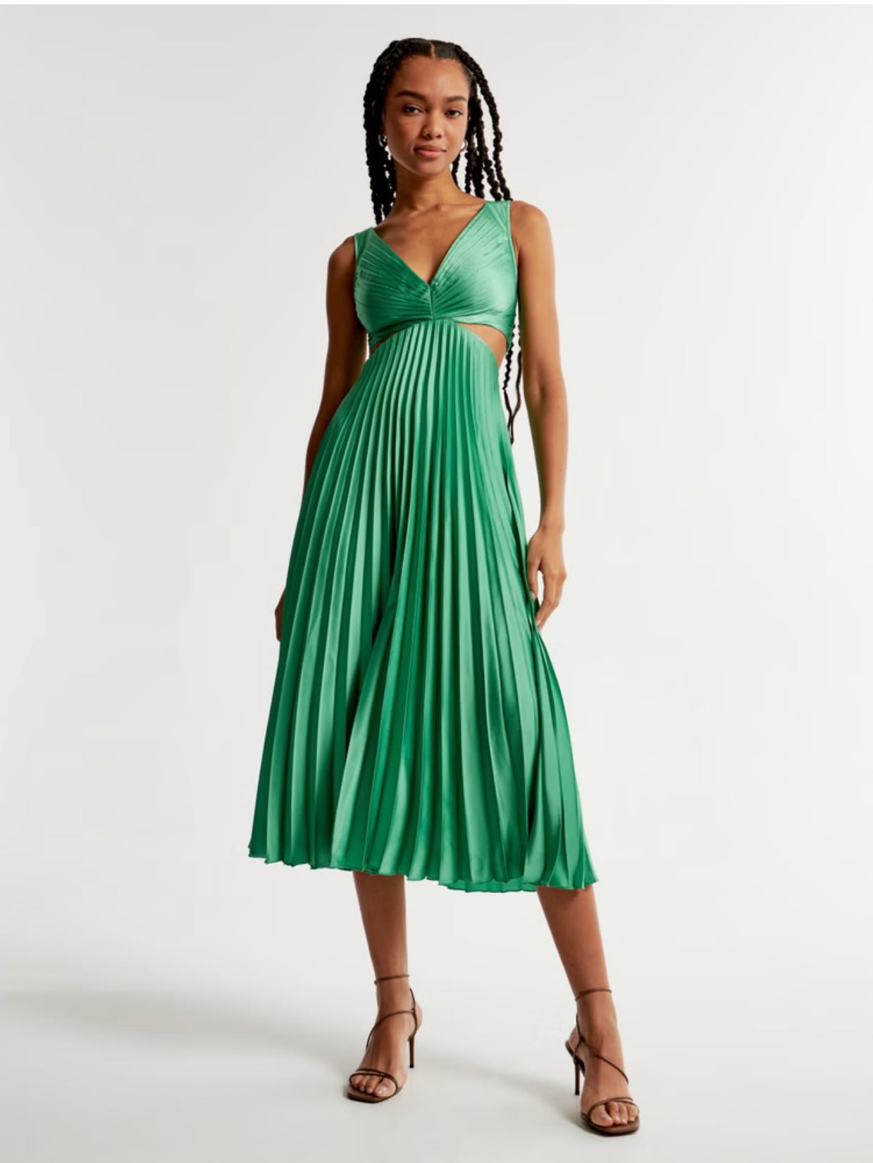Green silk midi
