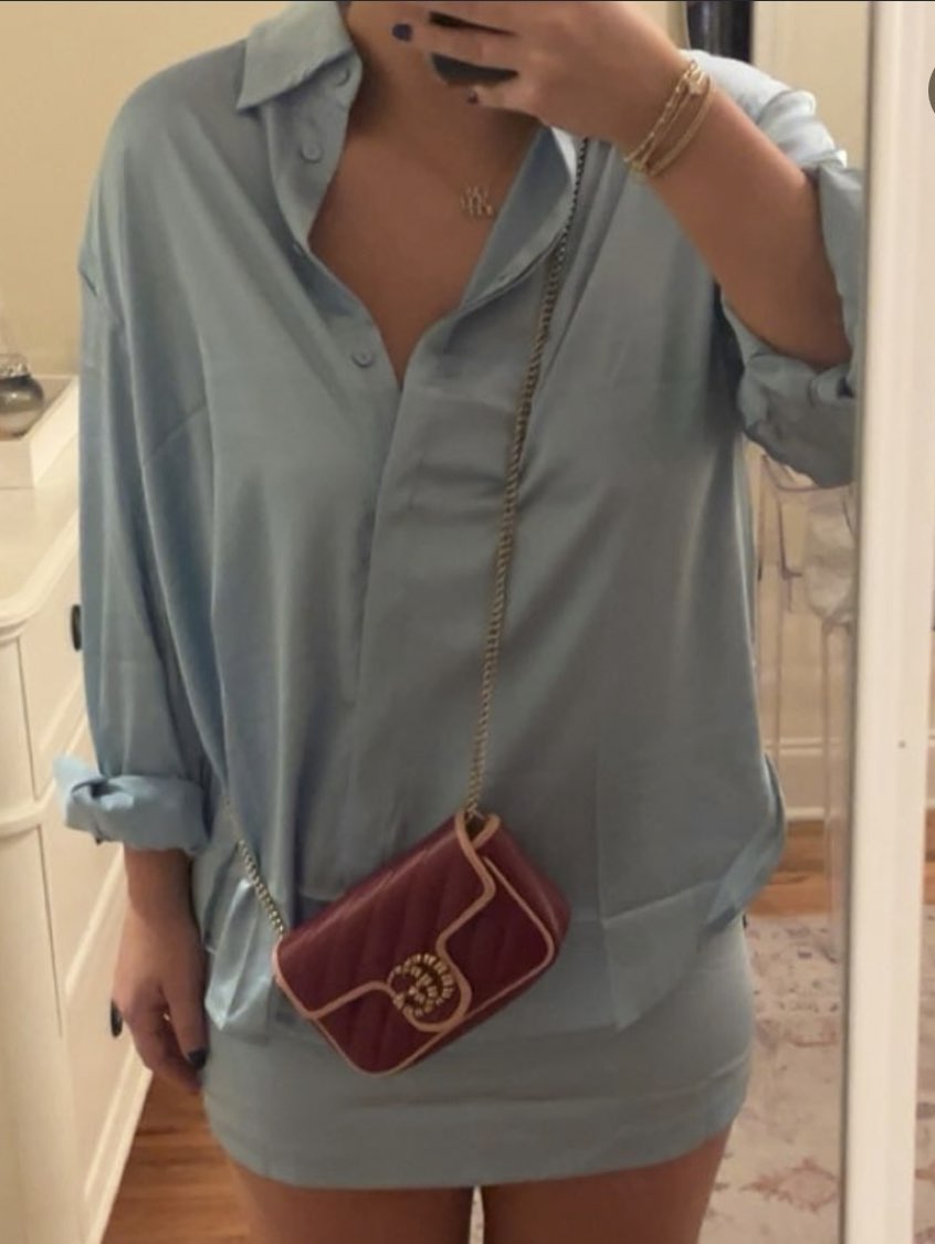 Light Blue Mini Skirt Set