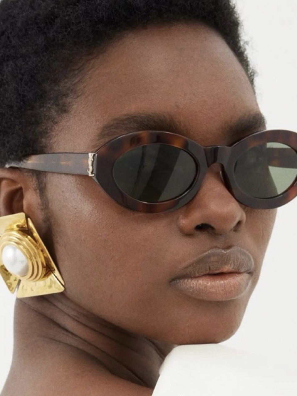 Saint Laurent Tortoiseshell Oval Sunglasses