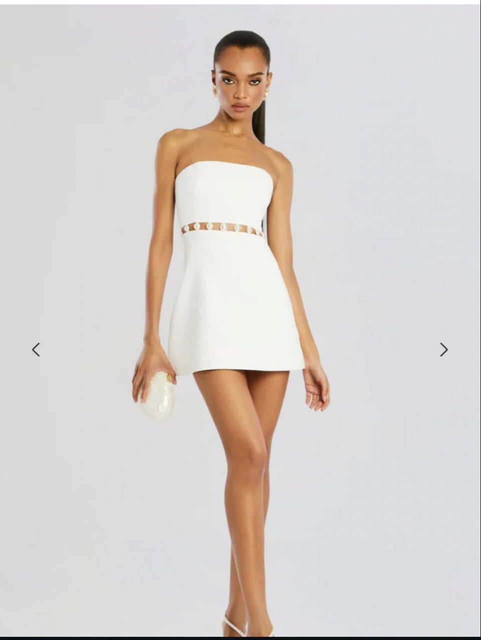 White Strapless Mini Dress