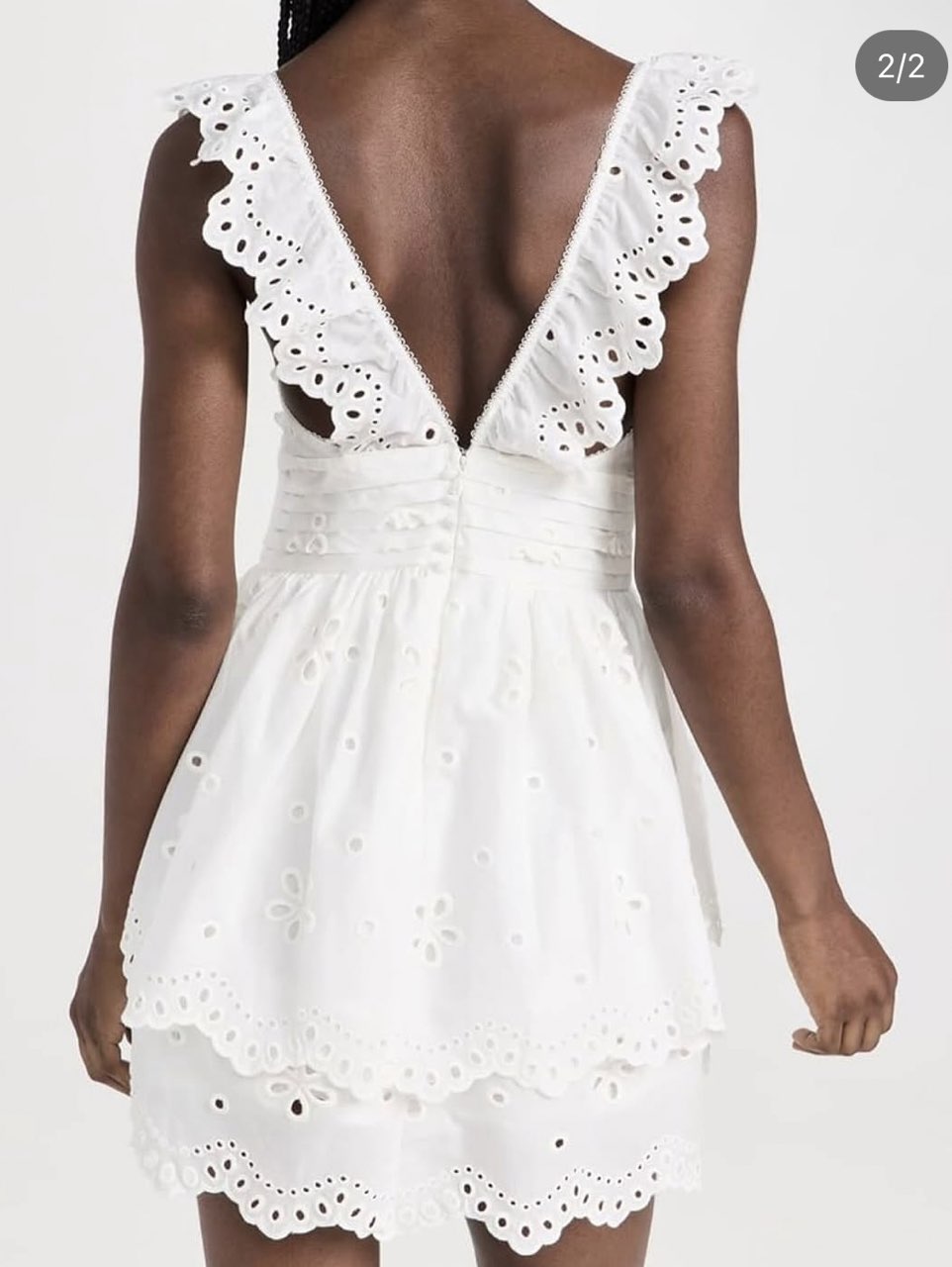 White Eyelet Ruffle Mini Dress