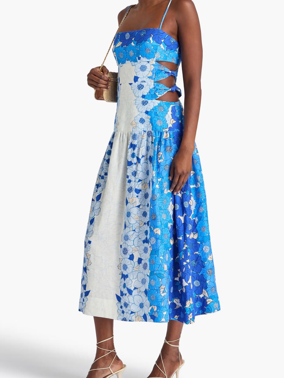 Knotted Cutout Floral Maxi