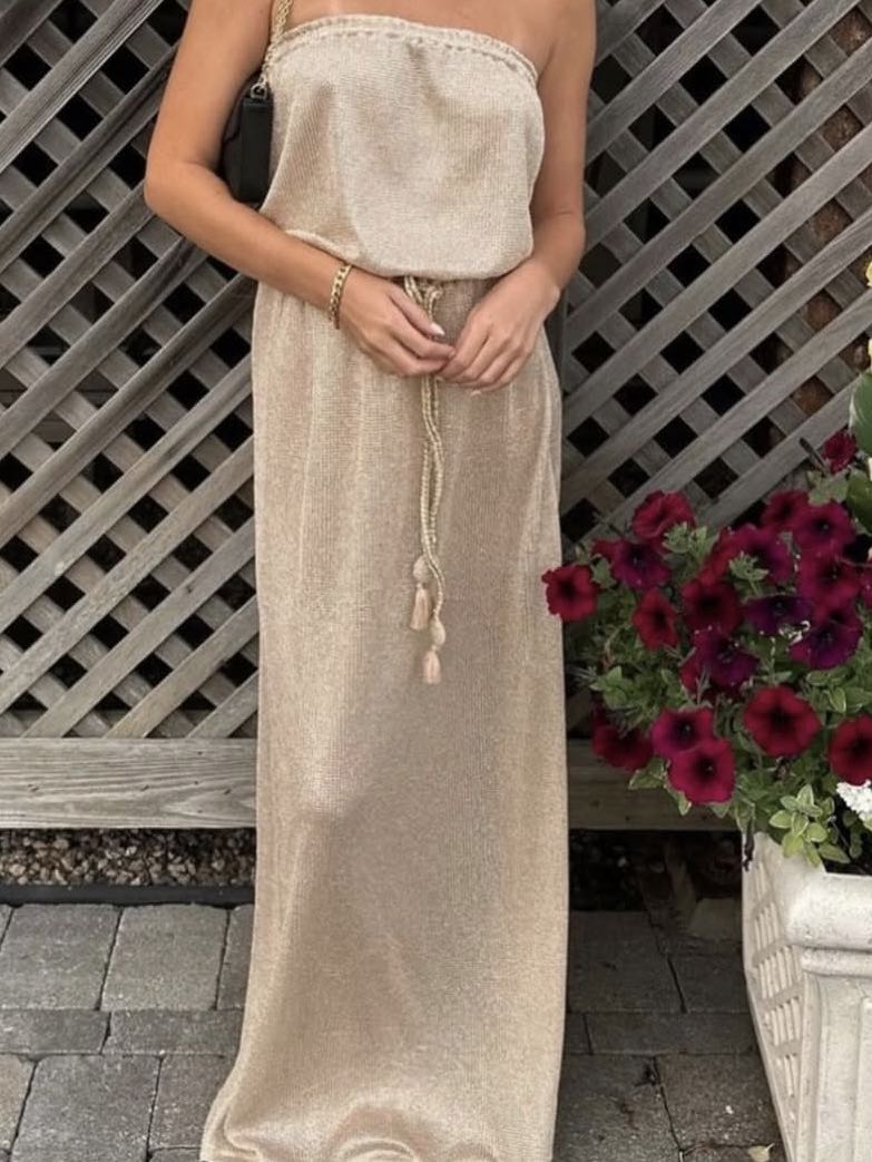 Ramy brook maxi gold dress