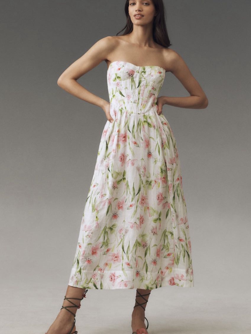 Lola Strapless Corset A-Line Midi Dress