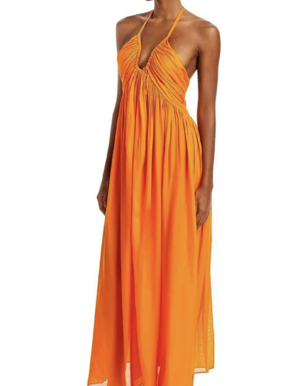 Orange Halter Maxi Dress