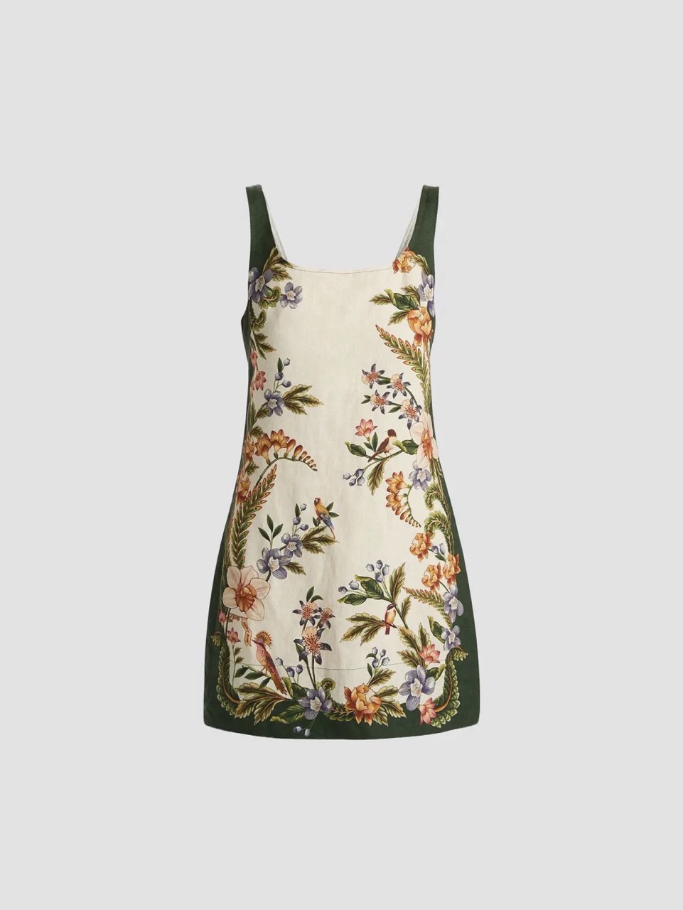 Nature Sand Floral Linen Minidress