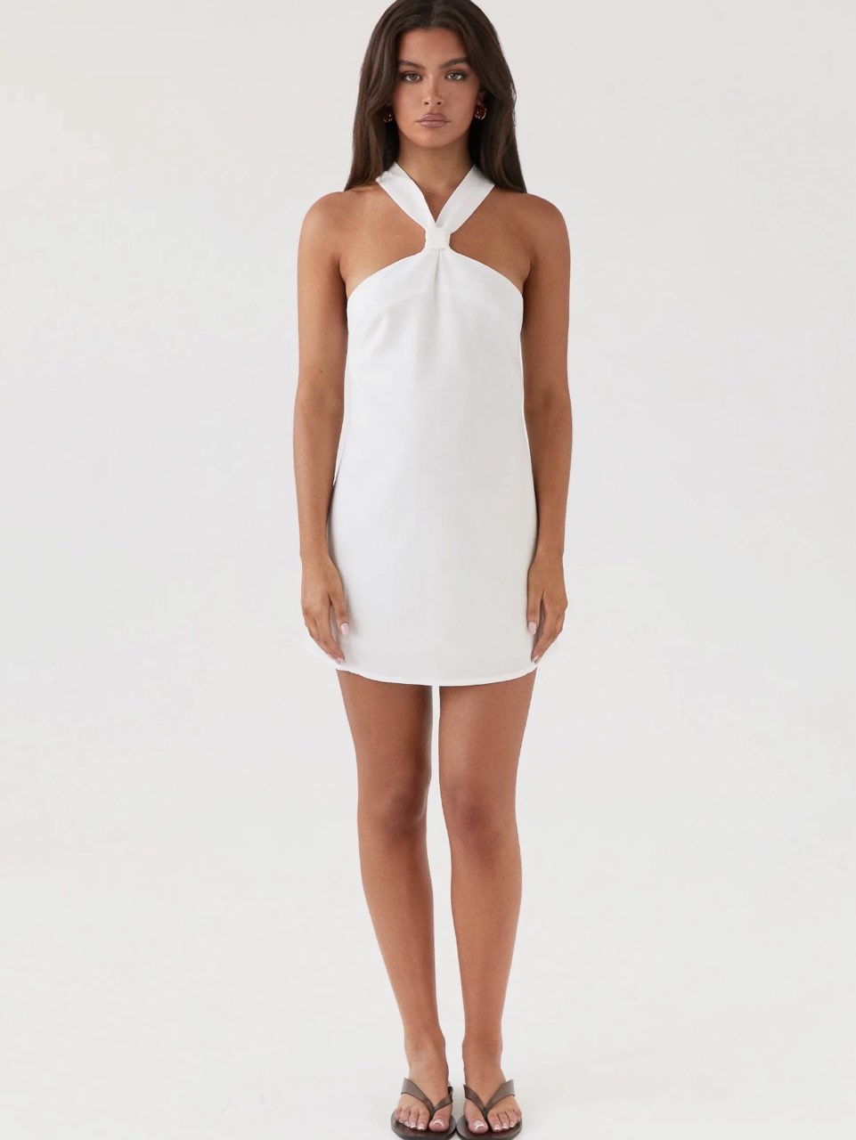 white mini dress