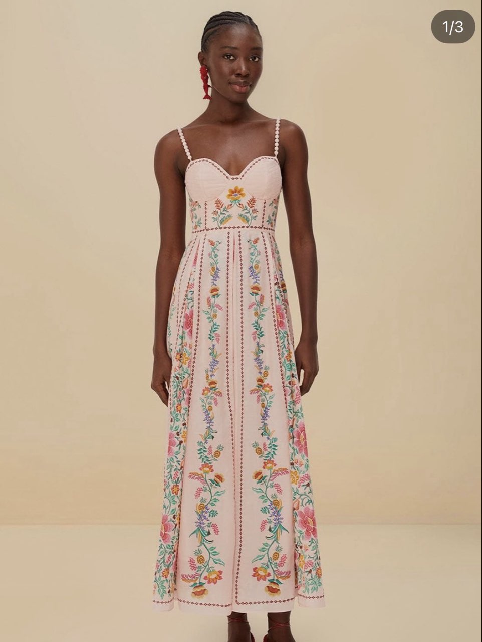 Farm Rio Embroidered Floral Maxi Dress