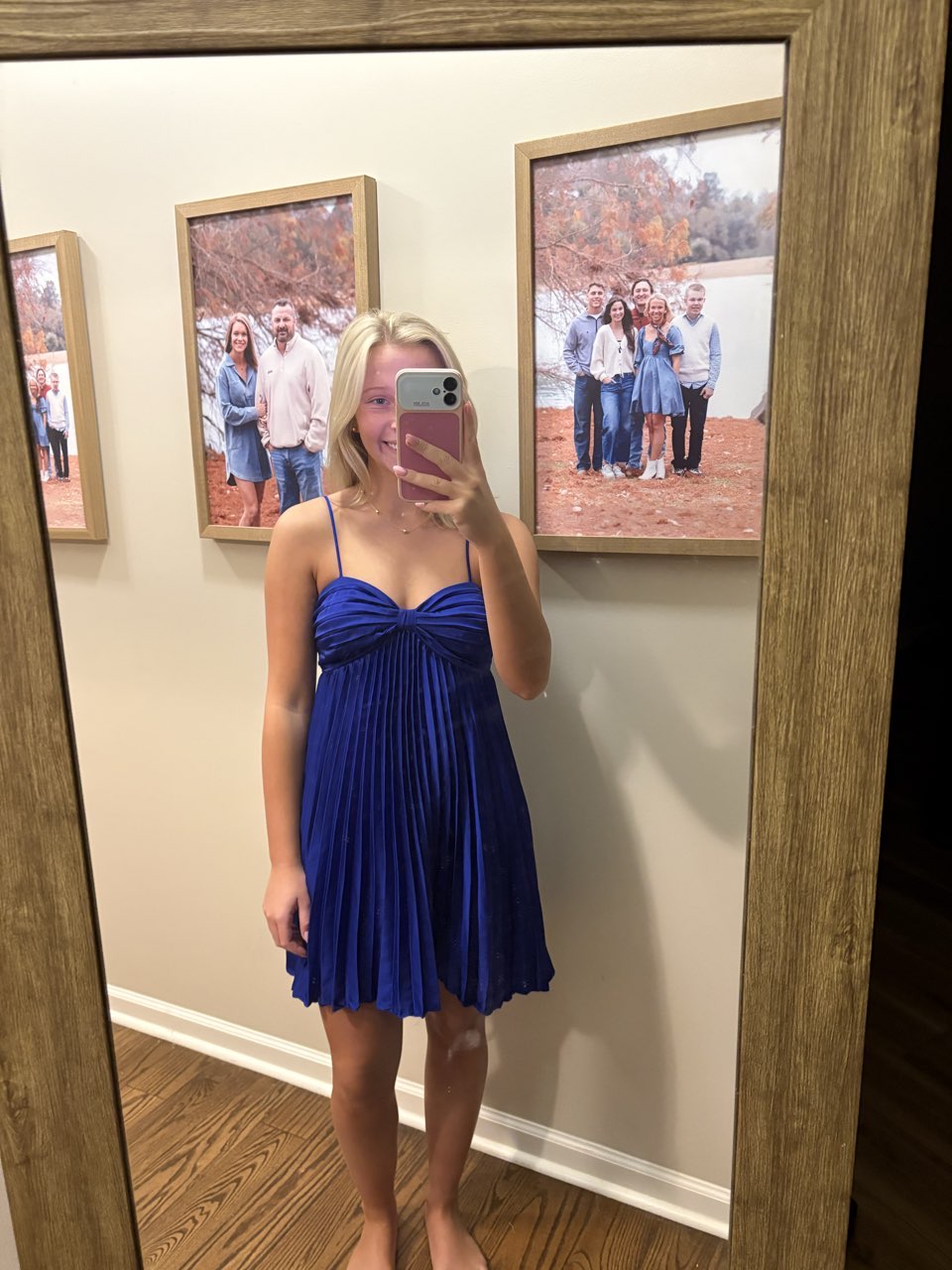 Royal Blue Pleaded Mini Dress