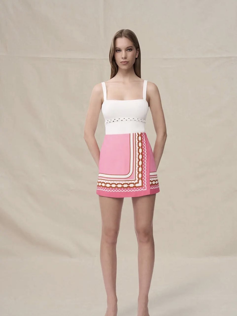 BY JOHNNY Mosaic Floral Mini Skirt