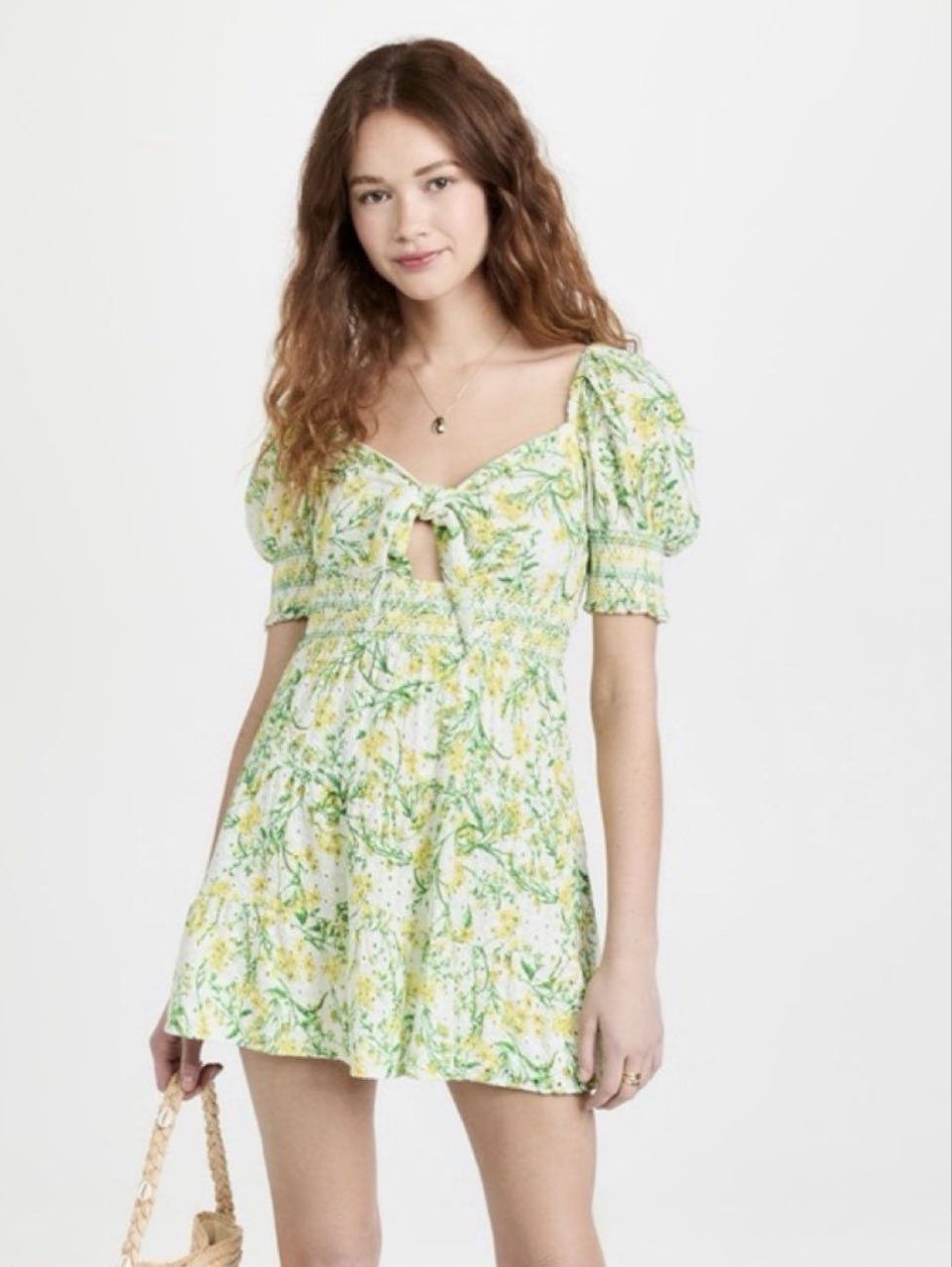 Floral Puff Sleeve Mini Dress