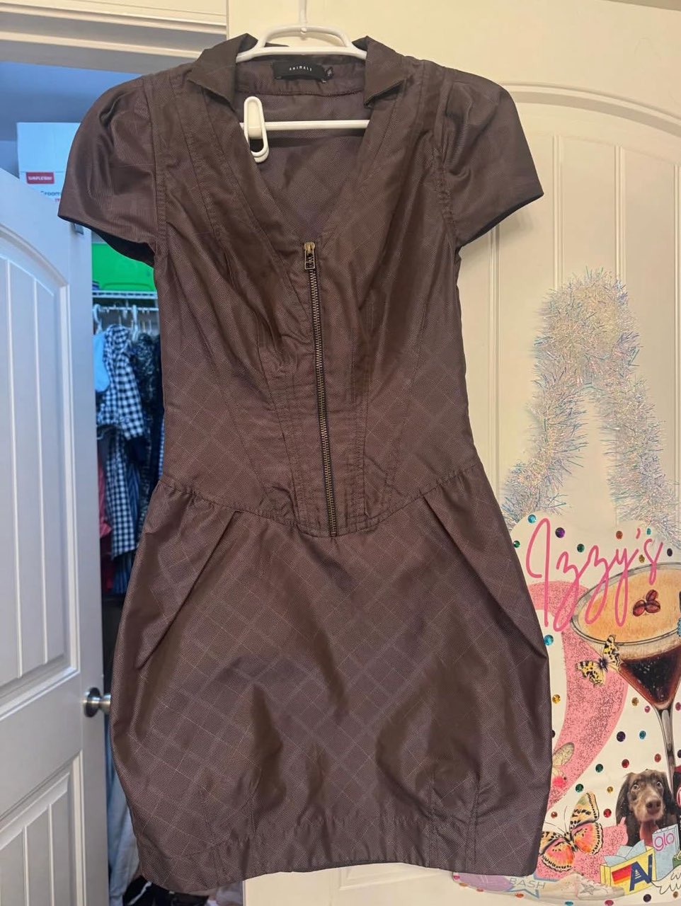 Plaid Zip up Mini Dress