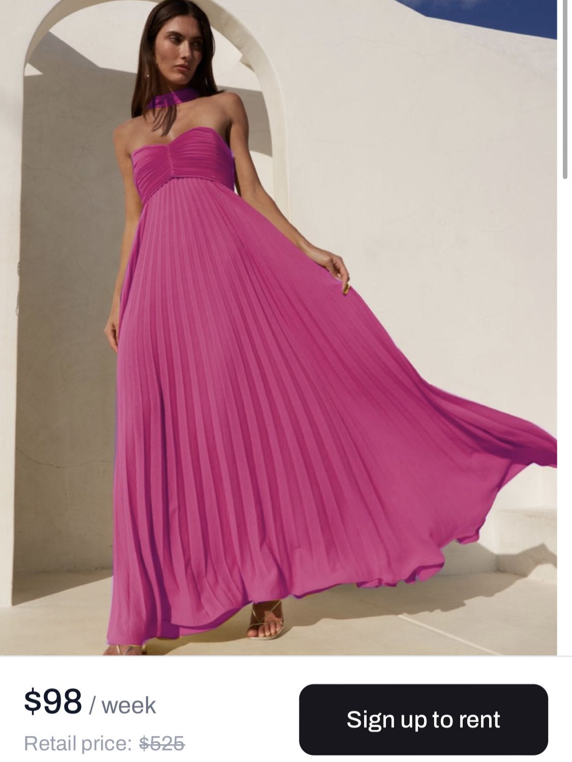 Pink One-Shoulder Pleated Gown