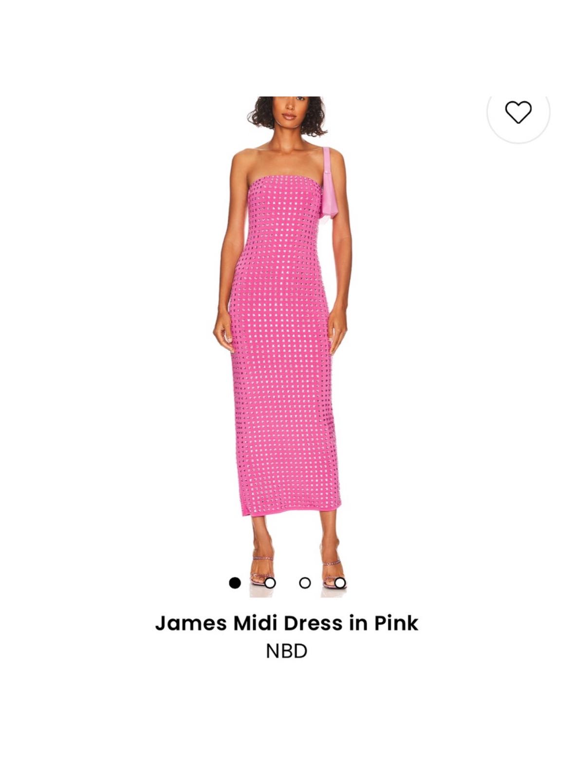 Pink Strapless Midi Dress