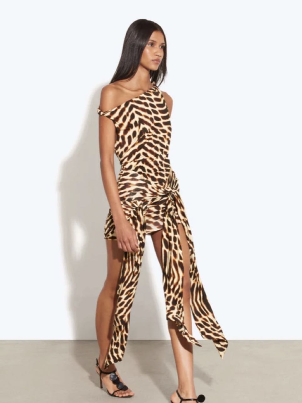 Animal Print One-Shoulder Mini Dress