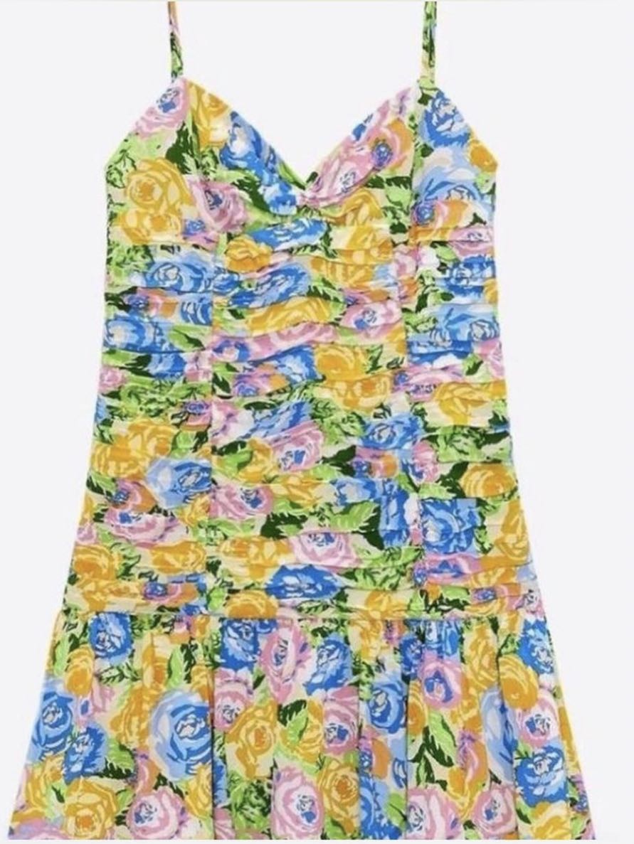 Spring floral mini dress
