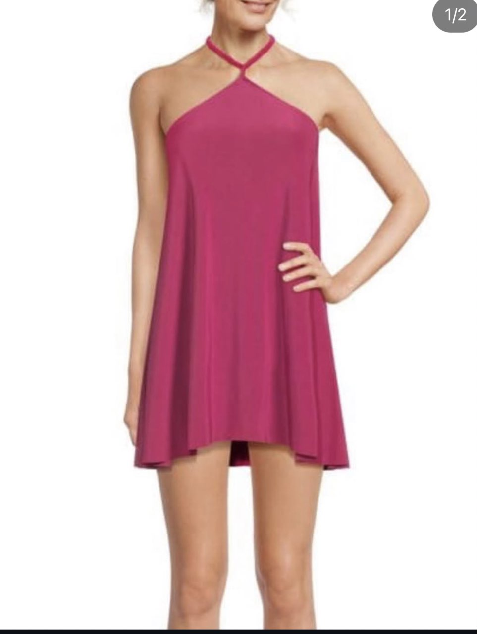 Pink Halter Neck Mini Dress