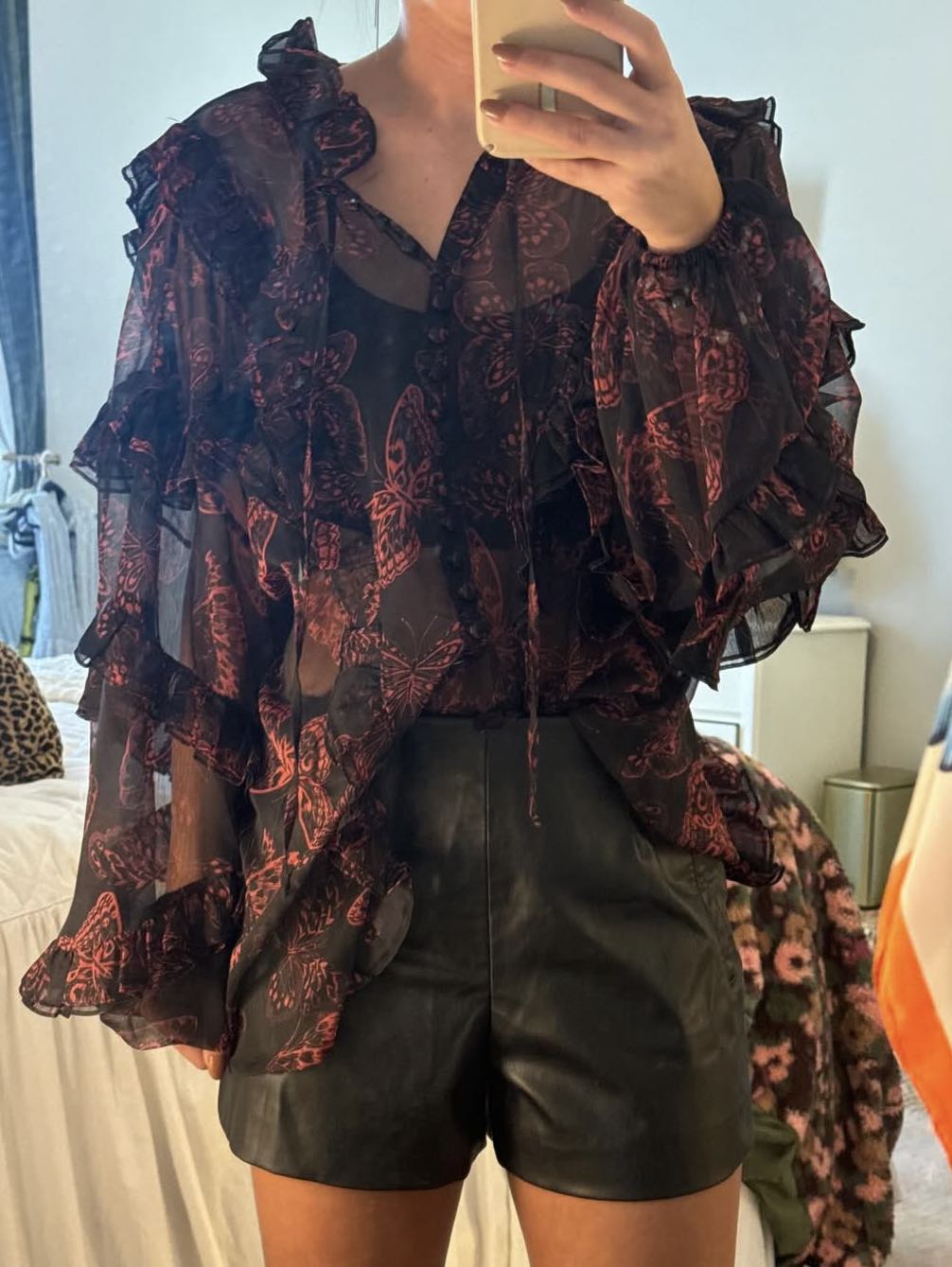 Sheer Butterfly Long Sleeve