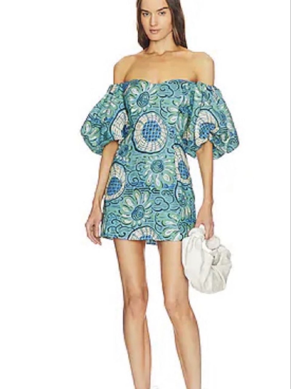 Dali printed puff sleeve dress