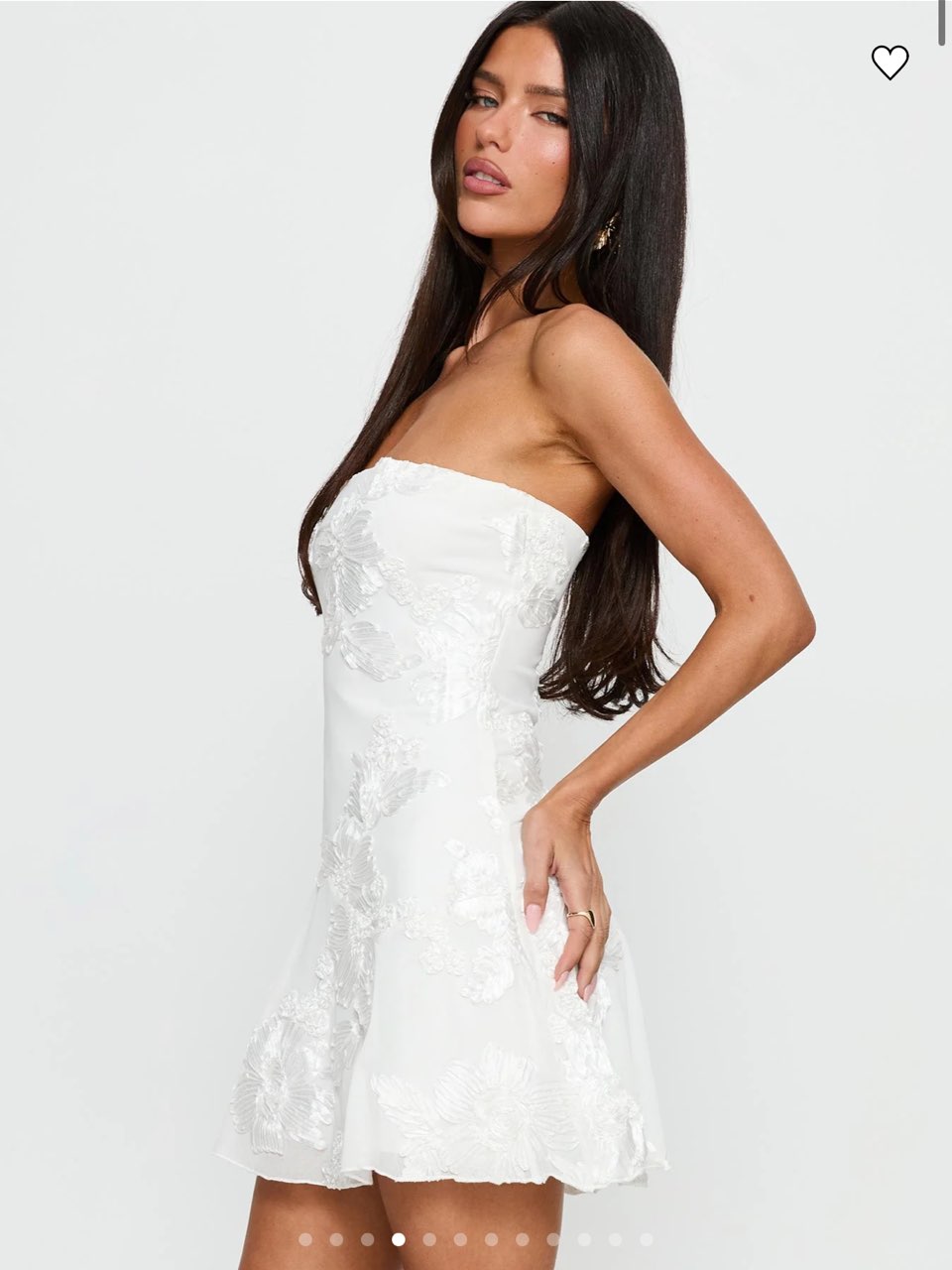 Meadow Of Dreams Strapless Mini Dress White Floral Burnout