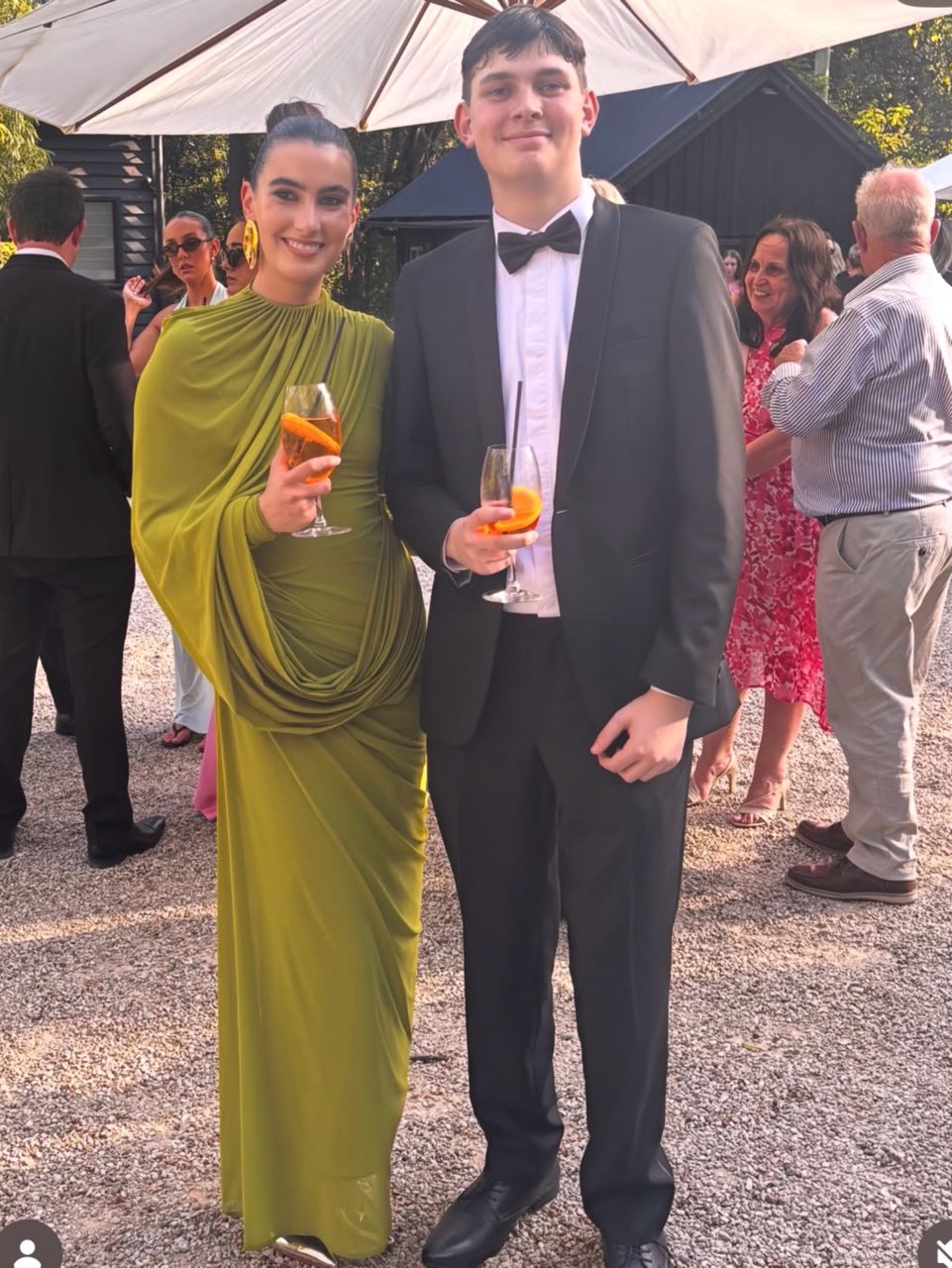 Olive Green Draped Maxi Dress