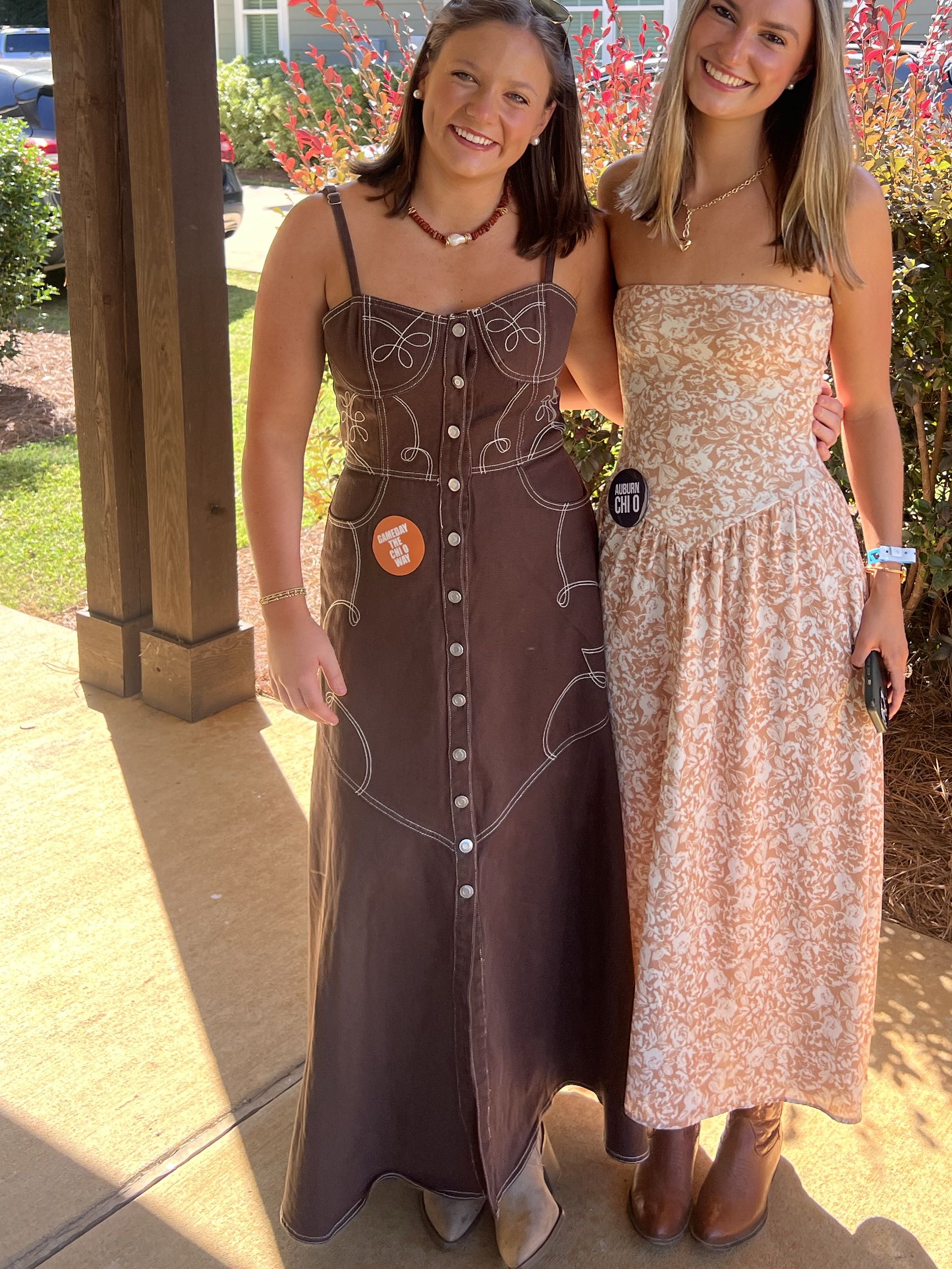 Brown Denim Maxi Dress