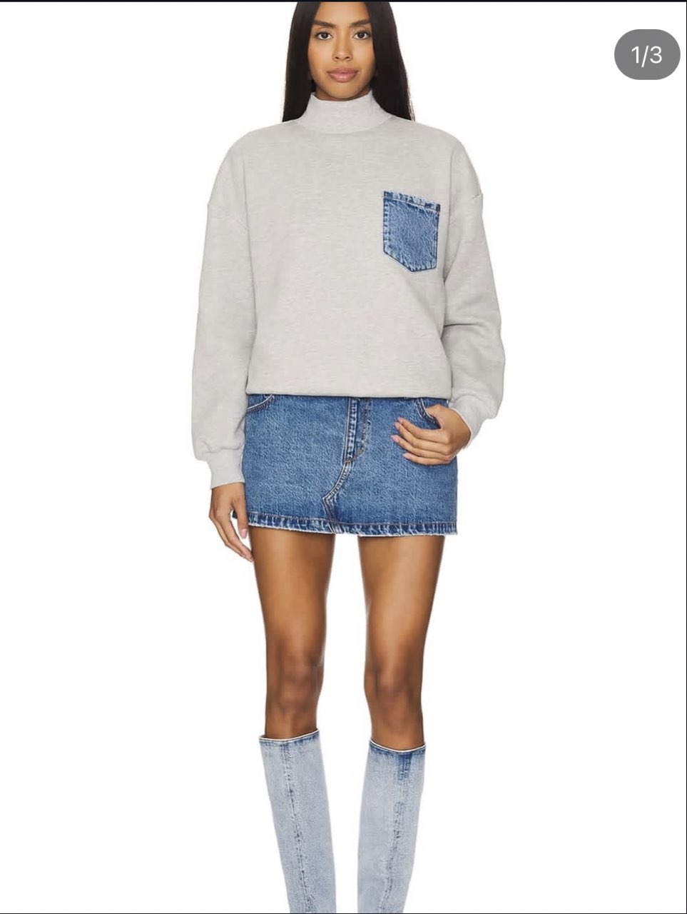 Heather Gray Turtleneck Sweatshirt