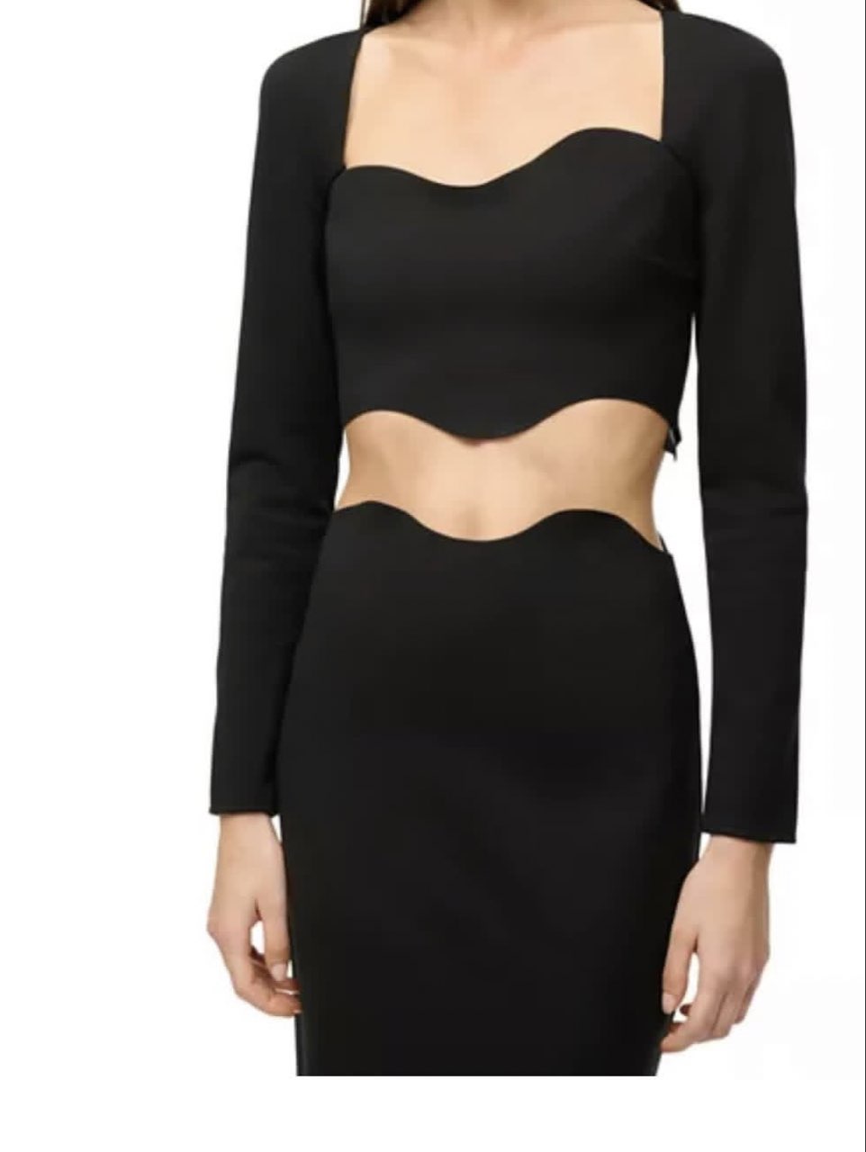 Black Wave Cutout Dress