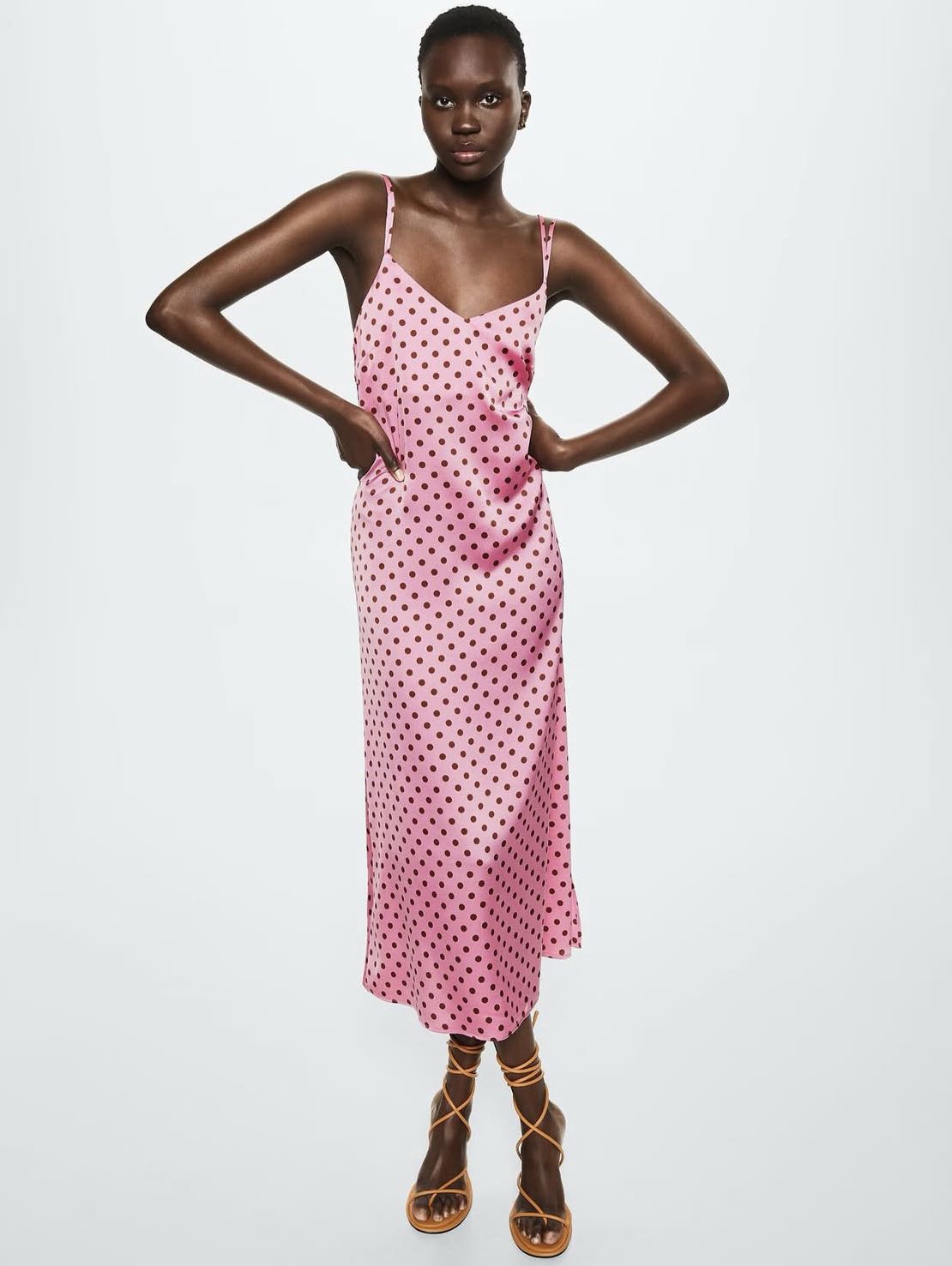 Pink Polka Dot Slip Dress